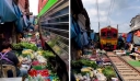 Μια απλή καθημερινή στην αγορά Maeklong της Ταϊλάνδης