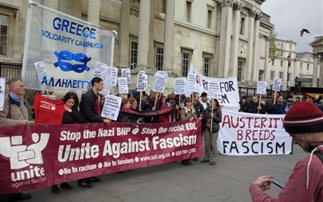 Διαδήλωση στο Λονδίνο κατά της Χρυσής Αυγής