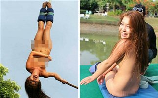 Μοντέλο έκανε bungee-jumping γuμνό (photos)