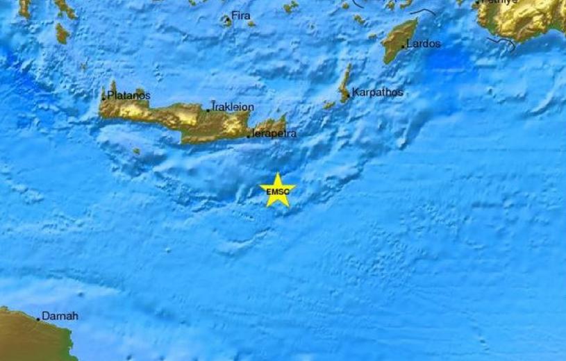 Κρήτη: Σεισμική δόνηση 4,5 Ρίχτερ ανοιχτά της Ιεράπετρας