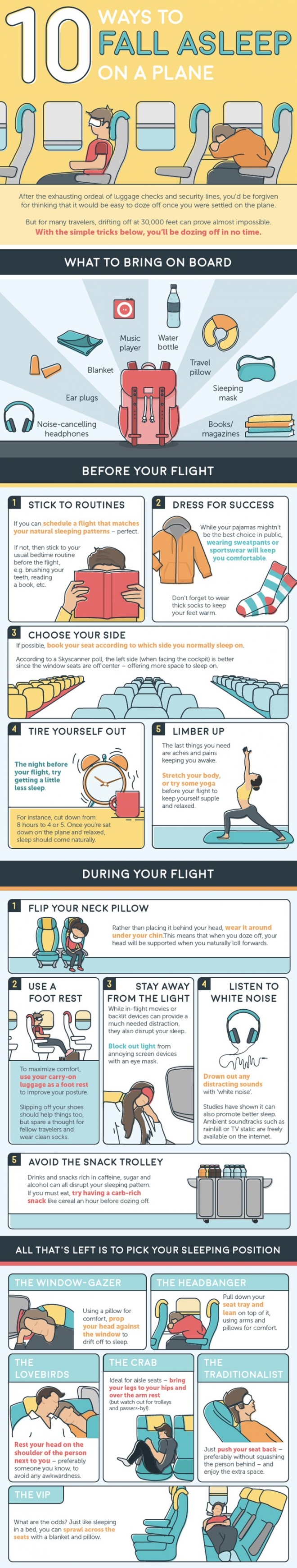Δέκα τρόποι για να κοιμηθείτε σε ένα αεροπλάνο