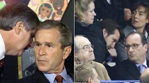 Μπους – Ολάντ: Όταν δύο ηγέτες «παγώνουν» μπροστά στην τρομοκρατία
