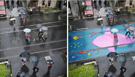 Ζωγραφιές στους δρόμους εμφανίζονται μόνο όταν βρέχει! (photos)