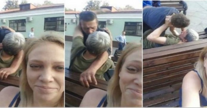Προσποιούταν πως βγάζει selfie αλλά κατέγραφε πίσω της τον καβγά! (video)