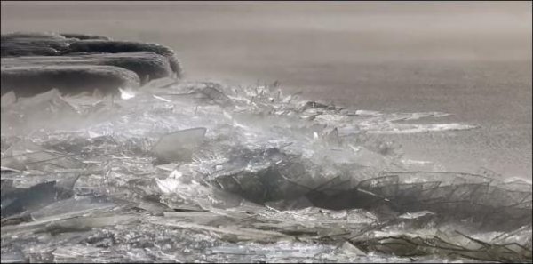 Παγωμένη λίμνη σπάει σε κομμάτια (BINTEO)