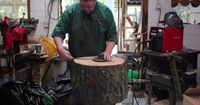 Δείτε τι έφτιαξε αυτός ο ξυλουργός με ένα κομμάτι από κορμό δένδρου!