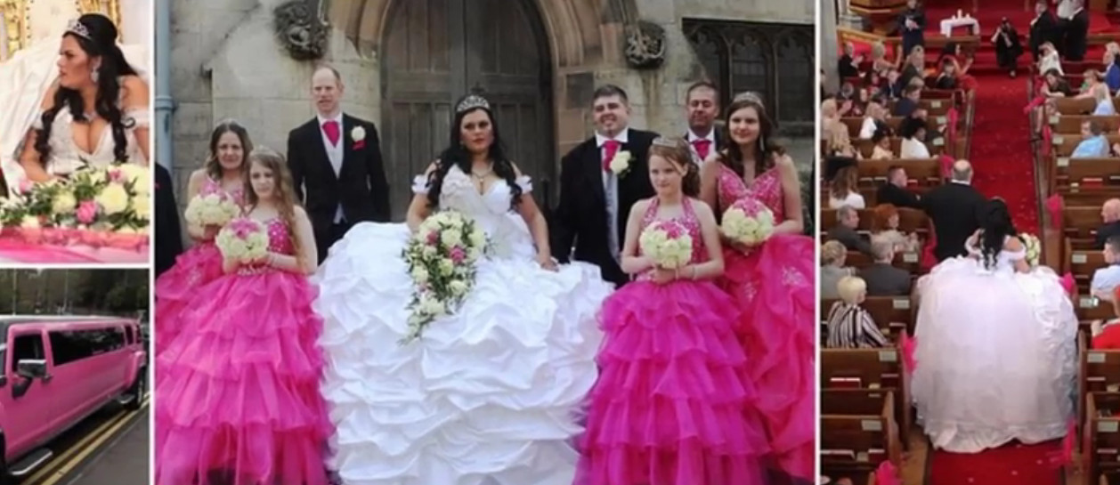 Ο πιο κιτς γάμος της χρονιάς- Νύφη φόρεσε νυφικό-τέρας που ζύγιζε 60 κιλά (ΦΩΤΟ-ΒΙΝΤΕΟ)