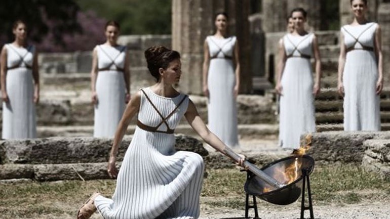 Αρχαία Ολυμπία: Πραγματοποιήθηκε η τελική πρόβα για την τελετή Αφής της Ολυμπιακής Φλόγας
