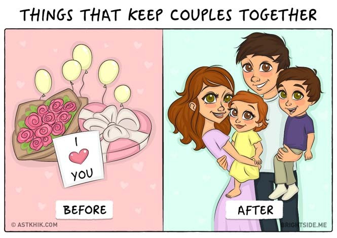 9 χιουμοριστικά σκίτσα για τη ζωή πριν και μετά τον γάμο
