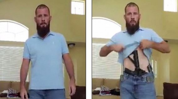 Bίντεο σοκ- δείχνει πώς να κρύψει κανείς μέσα από τη μπλούζα του πυροβόλο όπλο