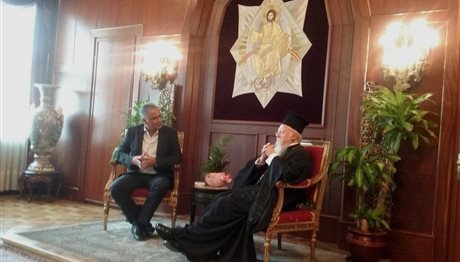 Συνάντηση Σκουρλέτη με τον Οικουμενικό Πατριάρχη
