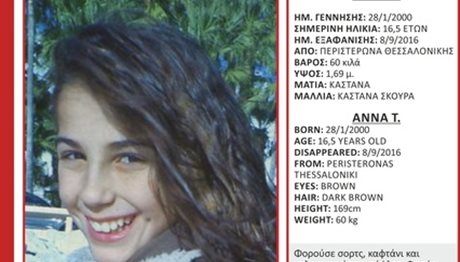 Θεσσαλονίκη: Εξαφανισμένη εδώ και 20 μέρες, η 16χρονη Άννα
