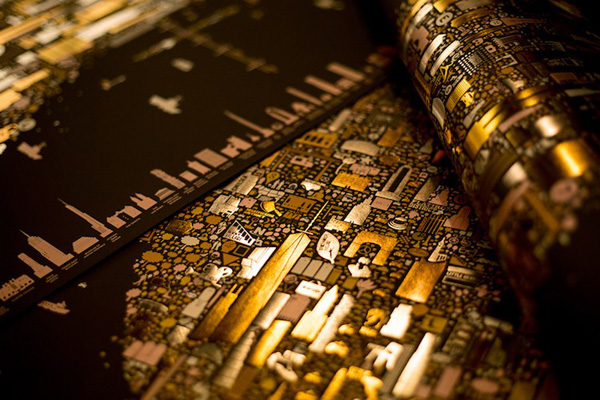 Χρυσός χάρτης του Μανχάταν εμπνευσμένος από τον Gustav Klimt