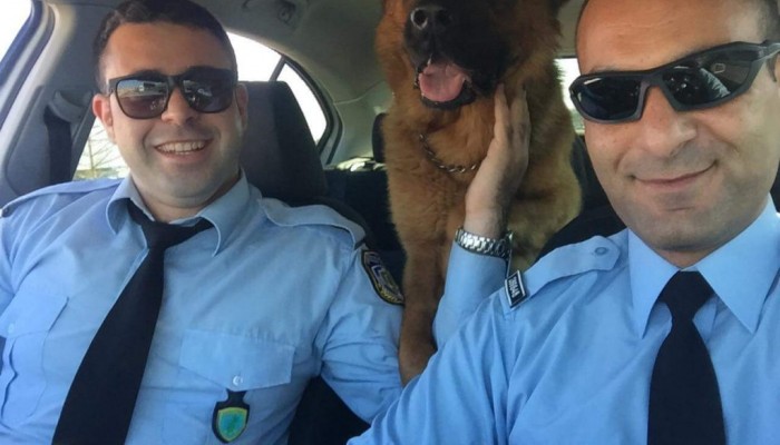 Ηράκλειο: Αστυνομικοί έσωσαν σκύλο που βρήκαν στην Εθνική Οδό (εικόνες)