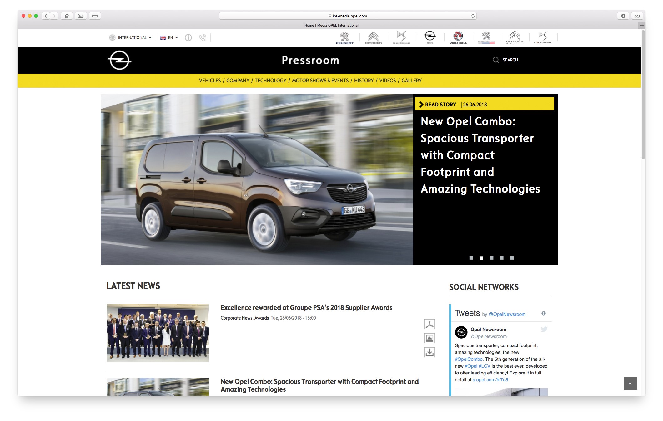 Νέο URL για το Opel Media Website