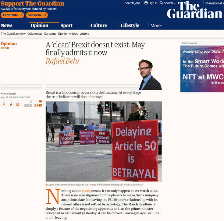 Guardian: Το «βρόμικο μυστικό» των υπέρμαχων του Brexit