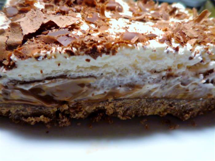 Σοκολατένια τάρτα με καραμέλα κρέμα μπισκότα γεύση που δεν περιγράφετε