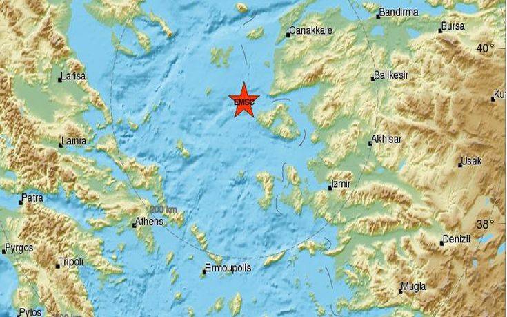 Σεισμός τώρα δυτικά της Μυτιλήνης