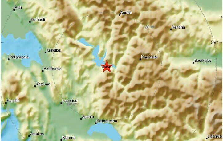 Σεισμός έγινε αισθητός στην Αιτωλοακαρνανία