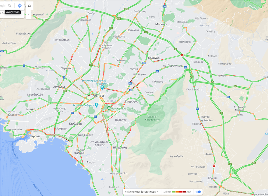 Πού έχει κίνηση τώρα στους δρόμους – Δείτε χάρτη
