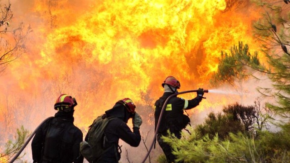 Ρόδος: Αναζωπύρωση της φωτιάς στον Καλαμώνα