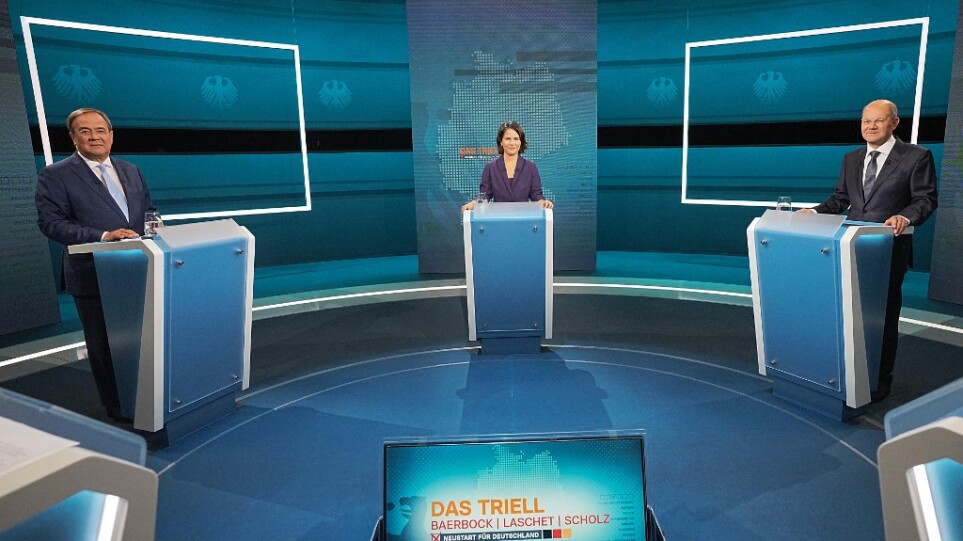 Γερμανικές εκλογές: «Ισοπαλία» στην πρώτη τηλεμαχία Λάσετ, Σολτς και Μπέρμποκ