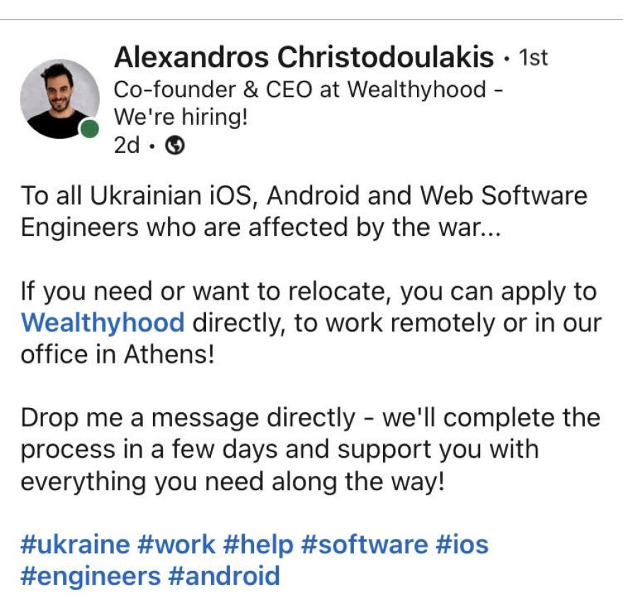 Πόλεμος στην Ουκρανία: Ελληνική startup προσφέρει δουλειά σε Ουκρανούς