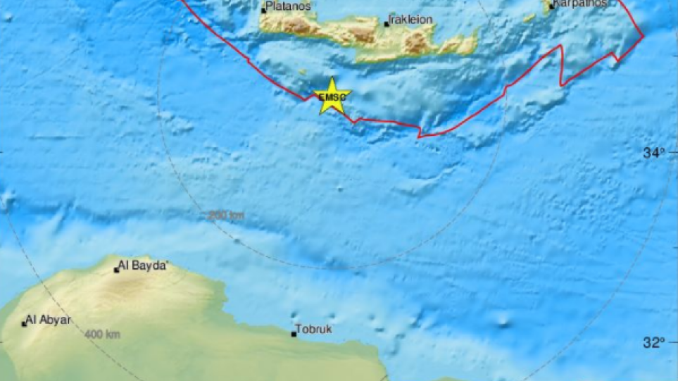 Σεισμός τώρα στα ανοιχτά της Κρήτης: 4 Ρίχτερ στη Γαύδο