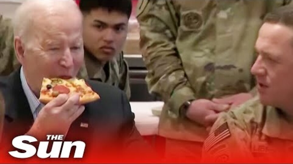 Τζο Μπάιντεν: Έφαγε πίτσα με Αμερικανούς στρατιώτες στην Πολωνία – Δείτε βίντεο