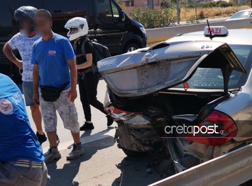 Κρήτη: Νέο τροχαίο ατύχημα στον ΒΟΑΚ – Αυτοκίνητο «καρφώθηκε» σε ταξί