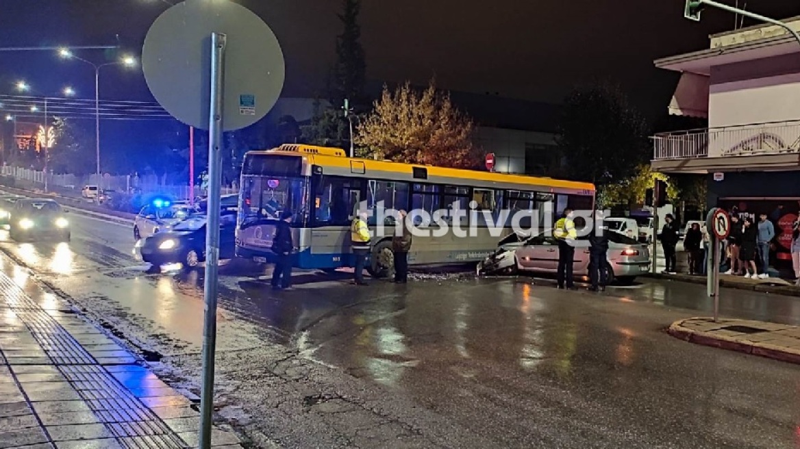 Θεσσαλονίκη: Λεωφορείο συγκρούστηκε με ΙΧ – Πληροφορίες για έναν τραυματία