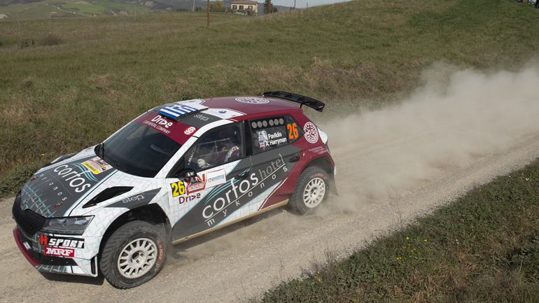Οι Παυλίδης-Harryman με Skoda Fabia Rally2 Evo στο Rally San Marino