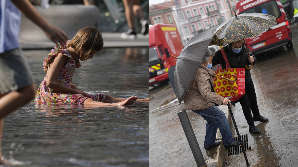 Καιρός: Οι δύο όψεις της Ευρώπης – Από τη μία ο καύσωνας και από την άλλη σφοδρές βροχοπτώσεις