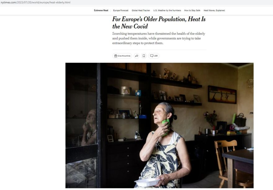 New York Times: «Ο καύσωνας είναι ο νέος κορωνοϊός για τους ηλικιωμένους στην Ευρώπη» – Τι γράφουν για Ελλάδα, Ιταλία, Γαλλία