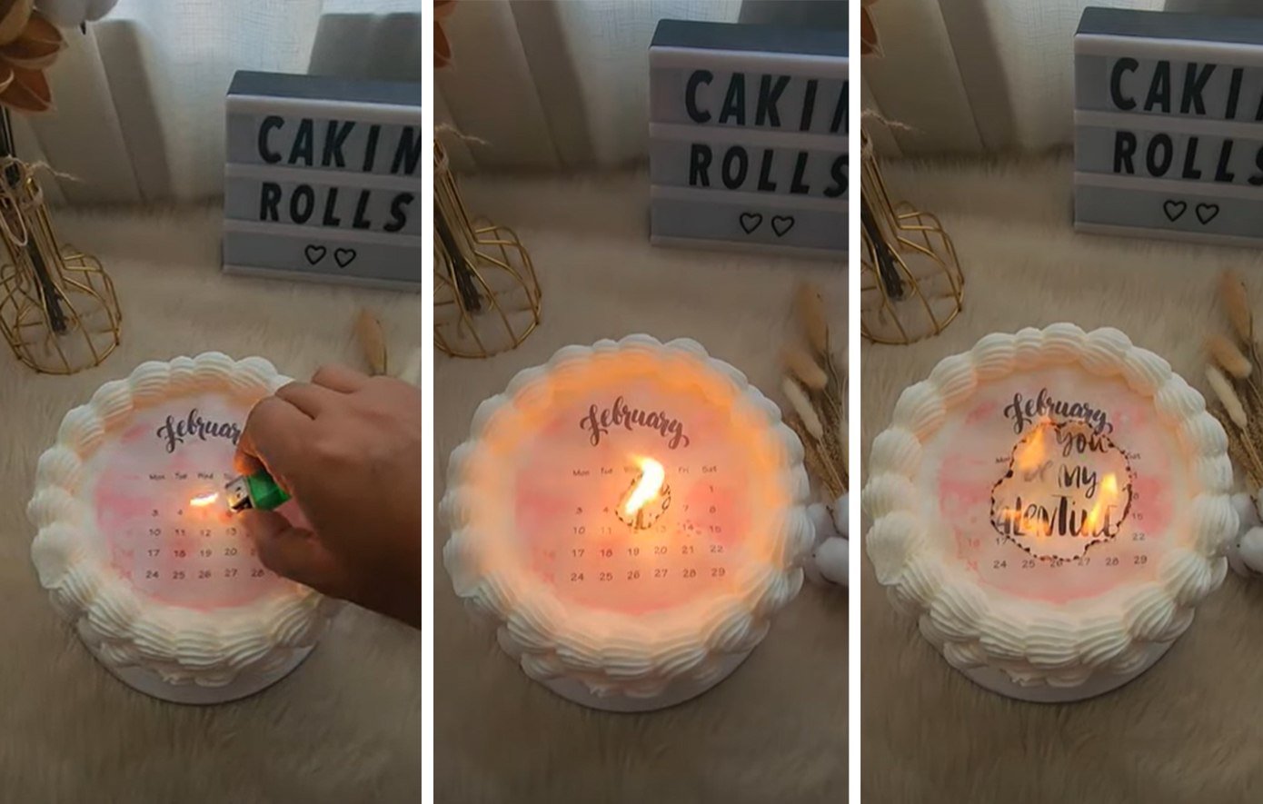 Η νέα μόδα με τις τούρτες που «καίγονται» για να αποκαλυφθούν